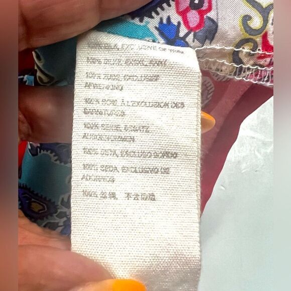 Sundance Johnny Was 100% Silk Handkerchief Print Top - Picture 10 of 11